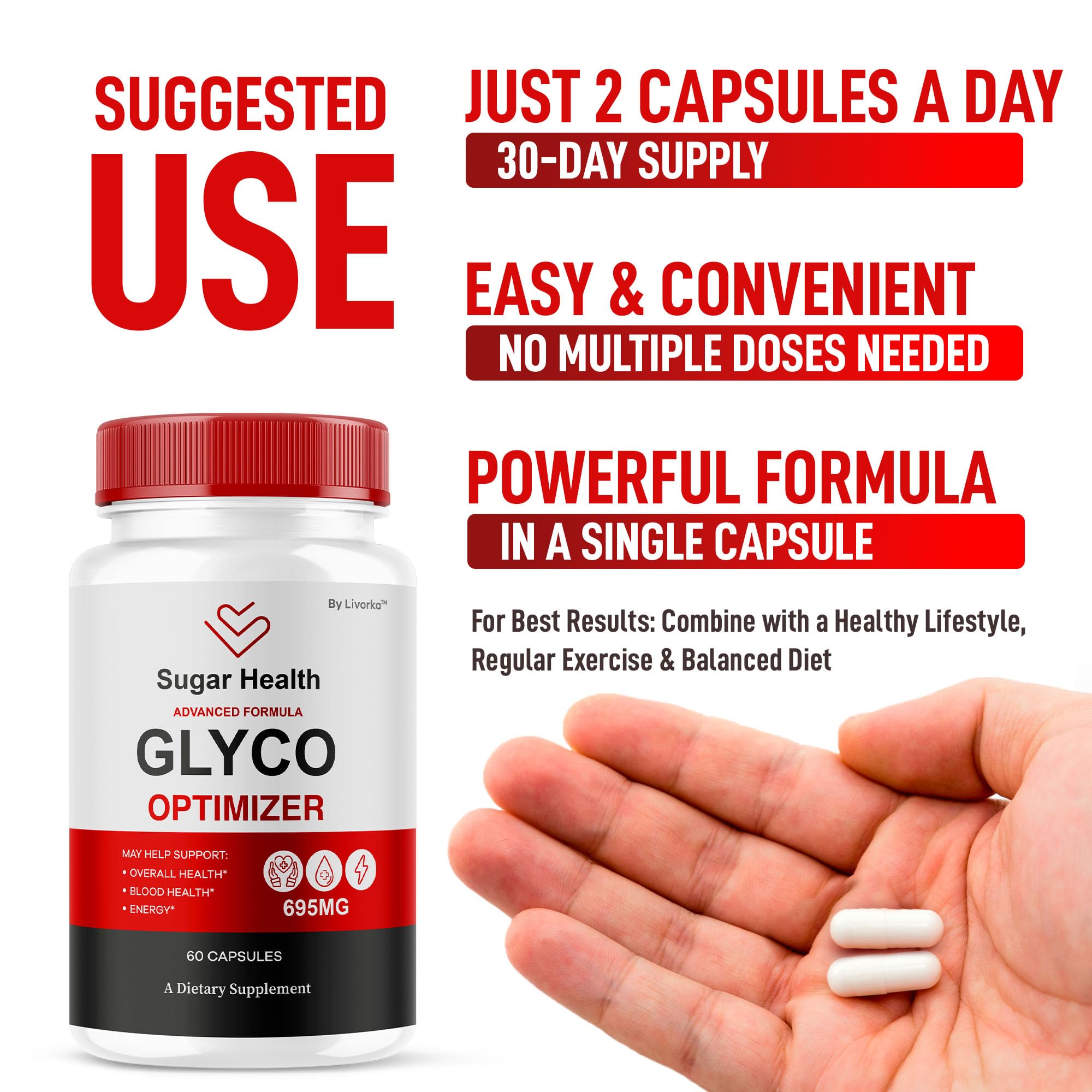 Three-pack view of LIVORKA SugarHealth Glyco Optimizer for long-term supply