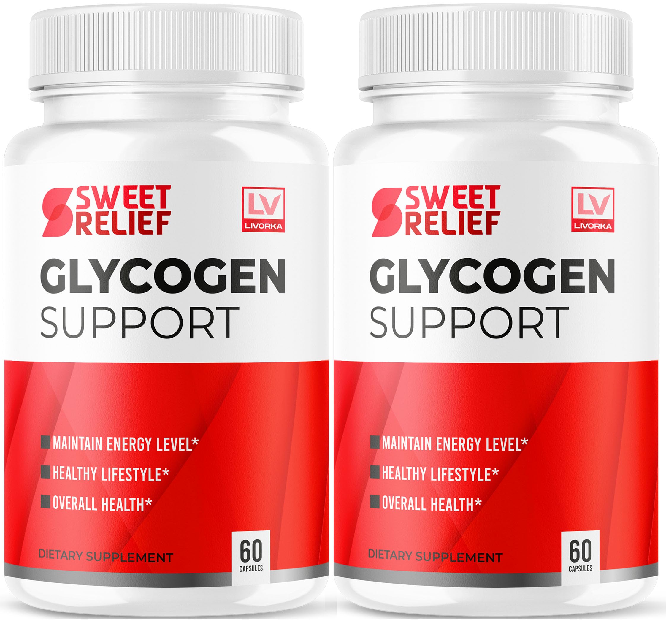 LIVORKA Sweet Relief bottle front view shows the all natural capsules for daily wellness