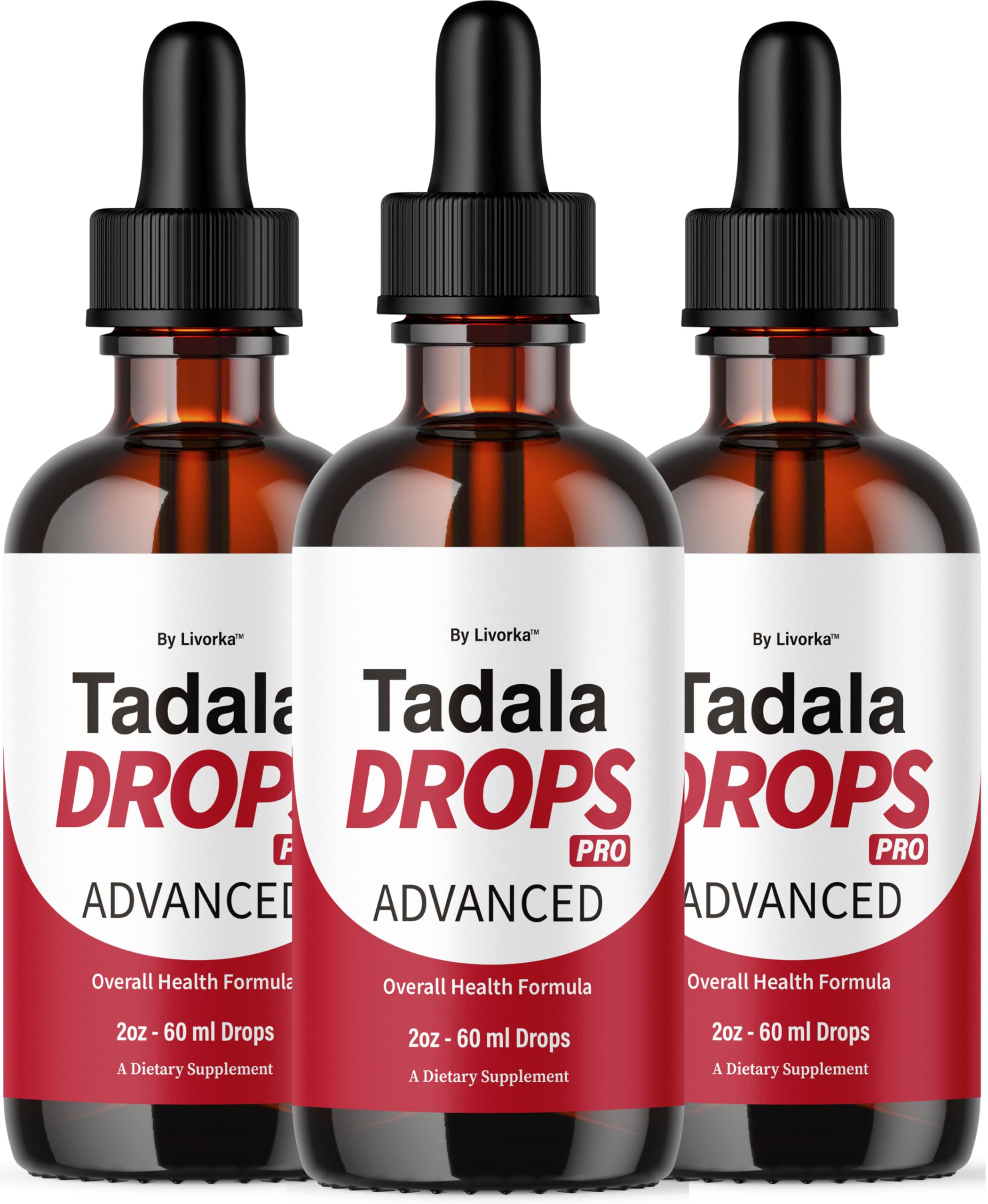 LIVORKA Tadala Drops Pro 3-pack bottles for daily use and convenience.