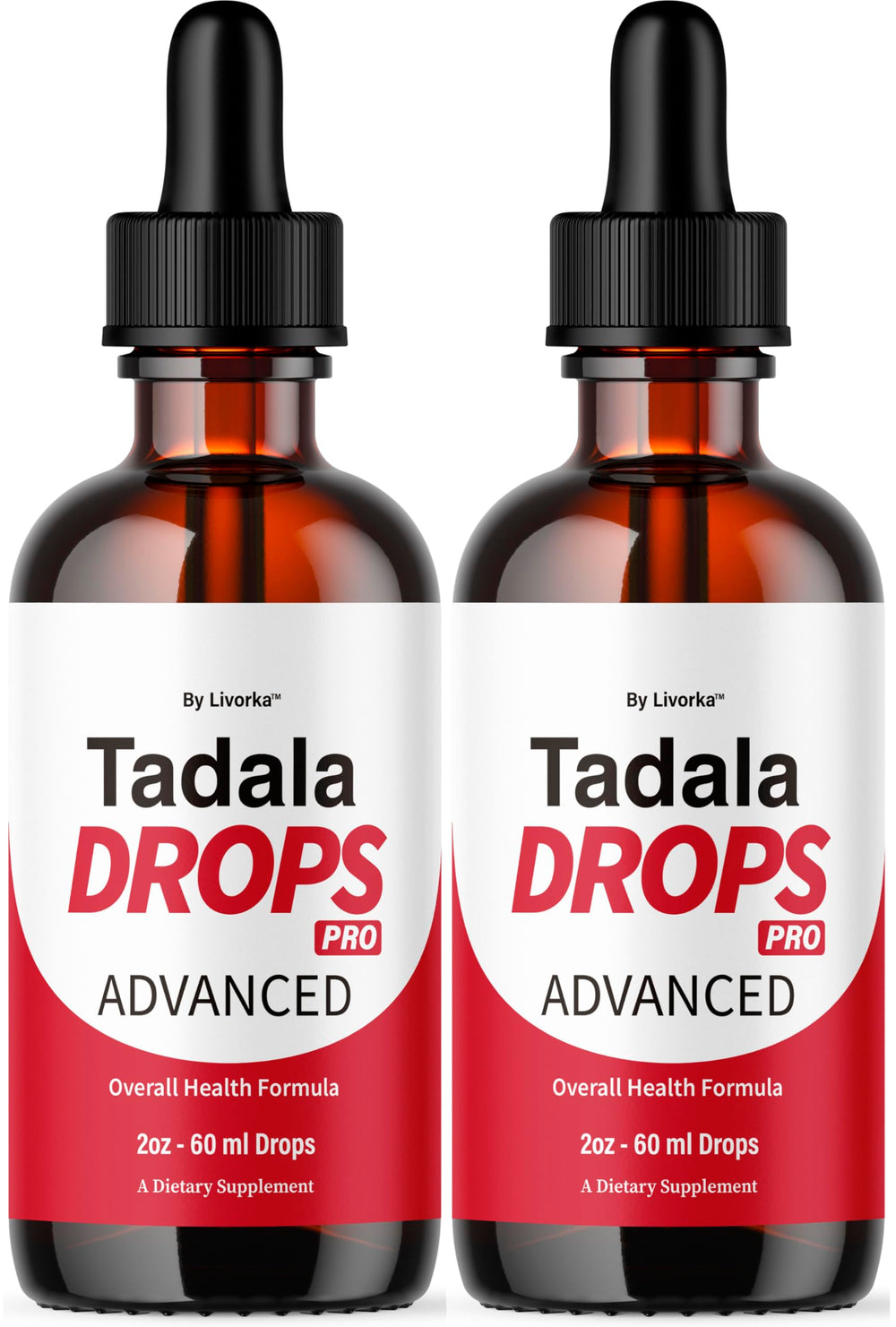 Livorka Tadala Drops Pro bottle front view for daily vitality support.