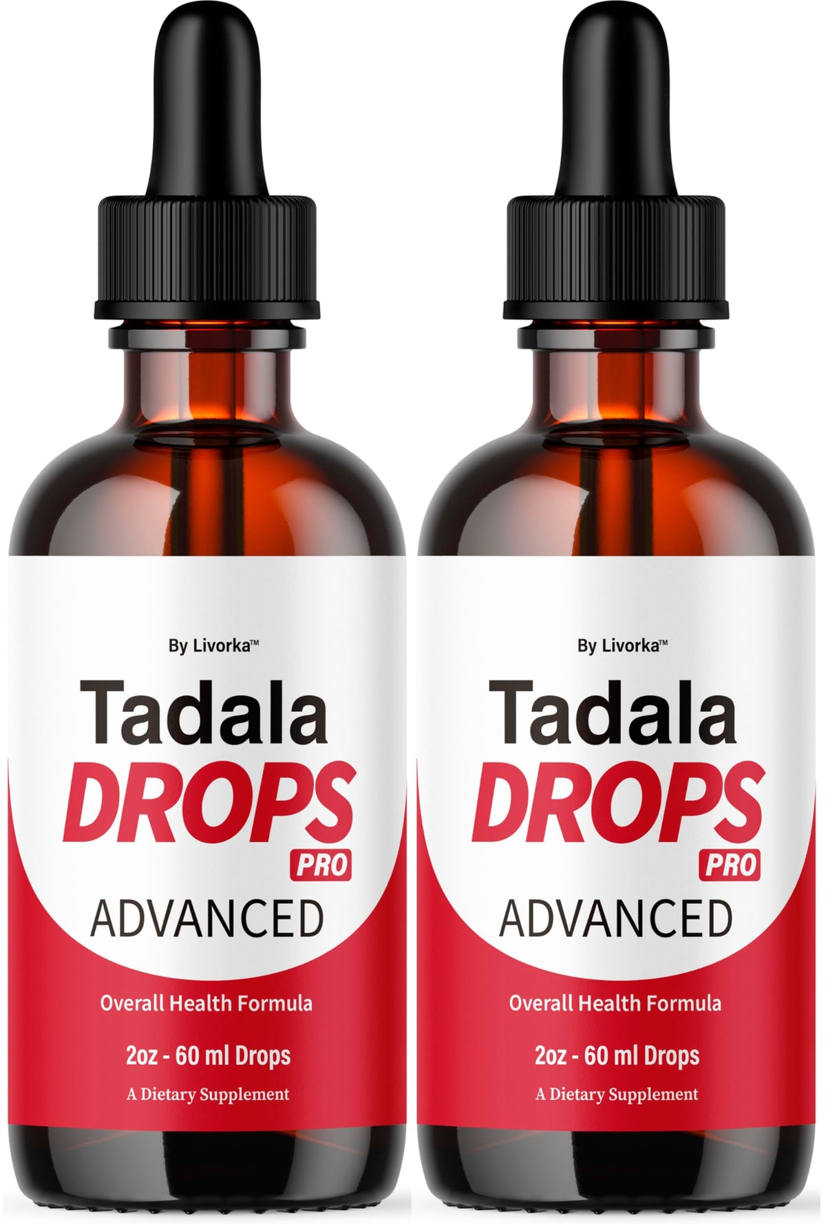 Livorka Tadala Drops Pro bottle front view for daily vitality support.