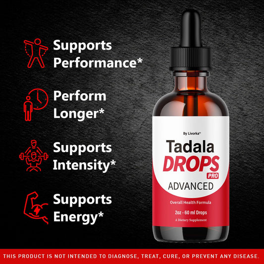 LIVORKA Tadala Drops Pro men’s formula 30ml bottle for easy dosing.