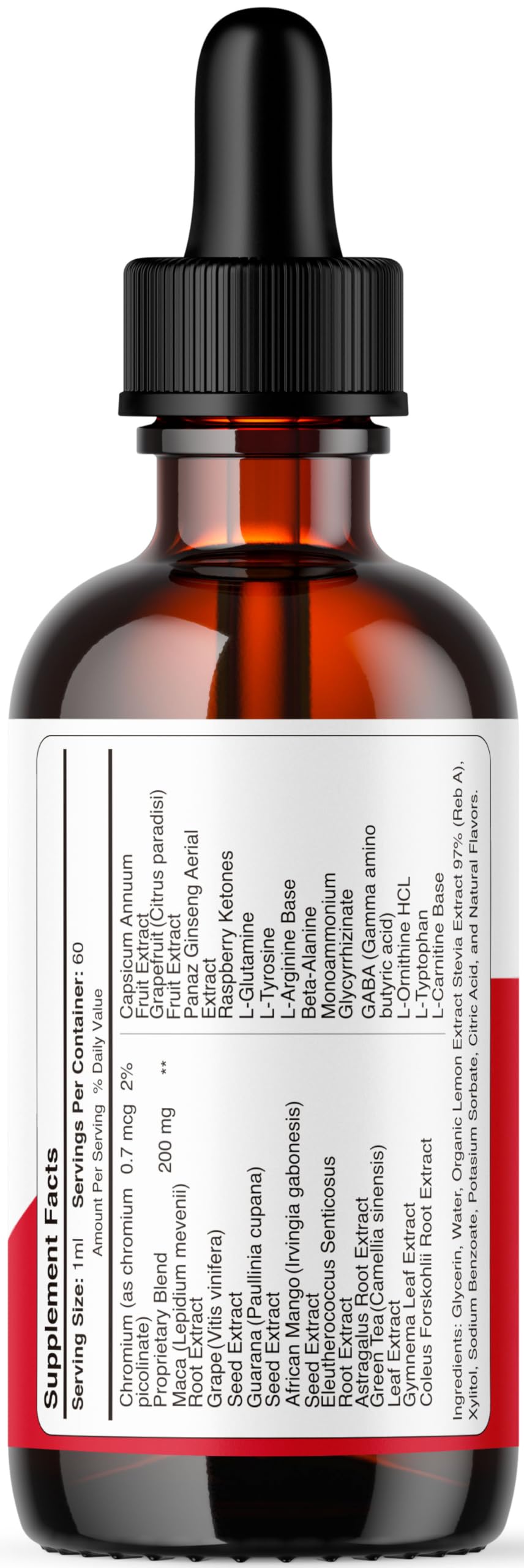 LIVORKA Tadala Drops Pro natural ingredients highlighted in clear label.