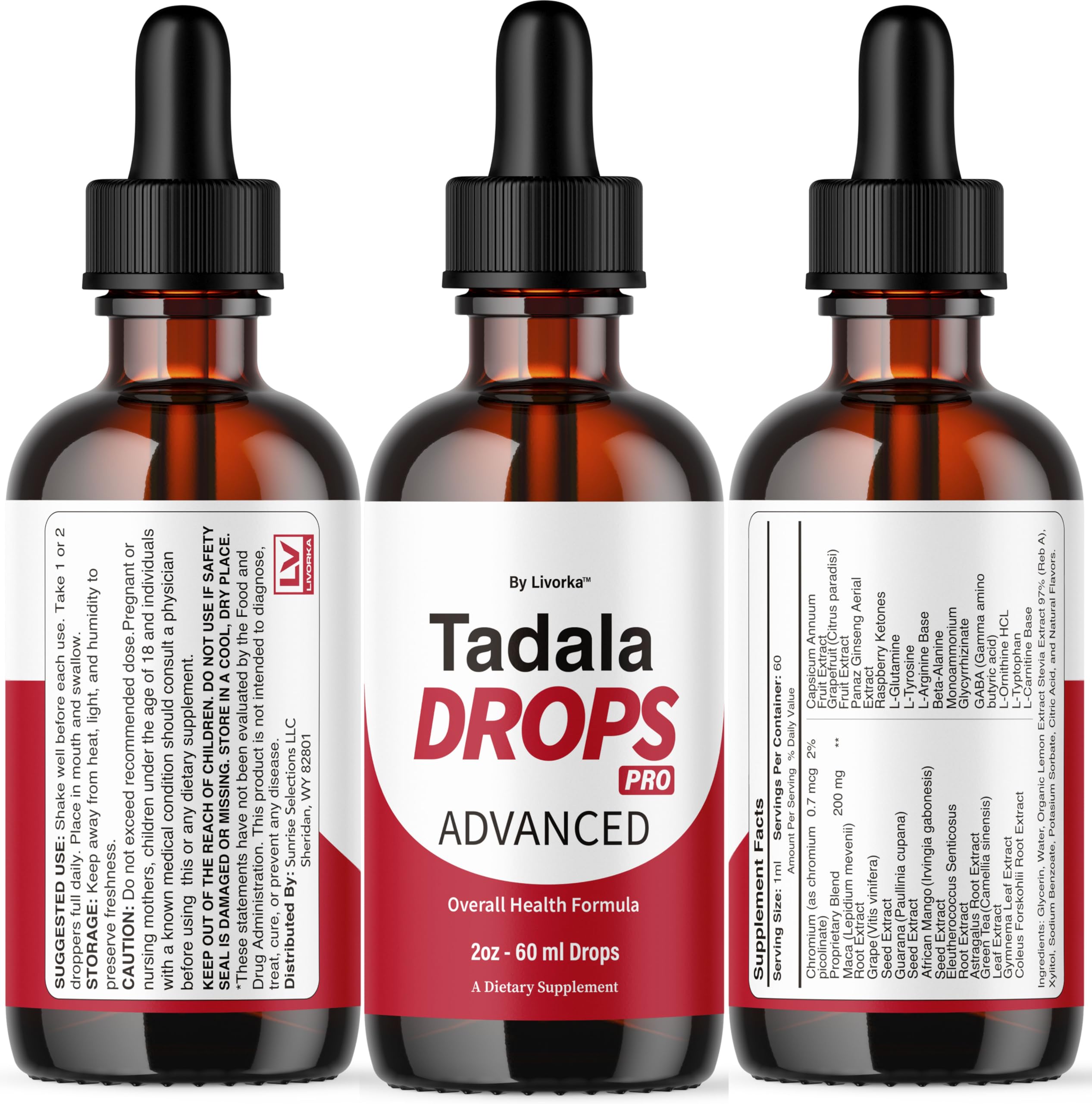 LIVORKA Tadala Drops Pro premium packaging reflects quality and care.