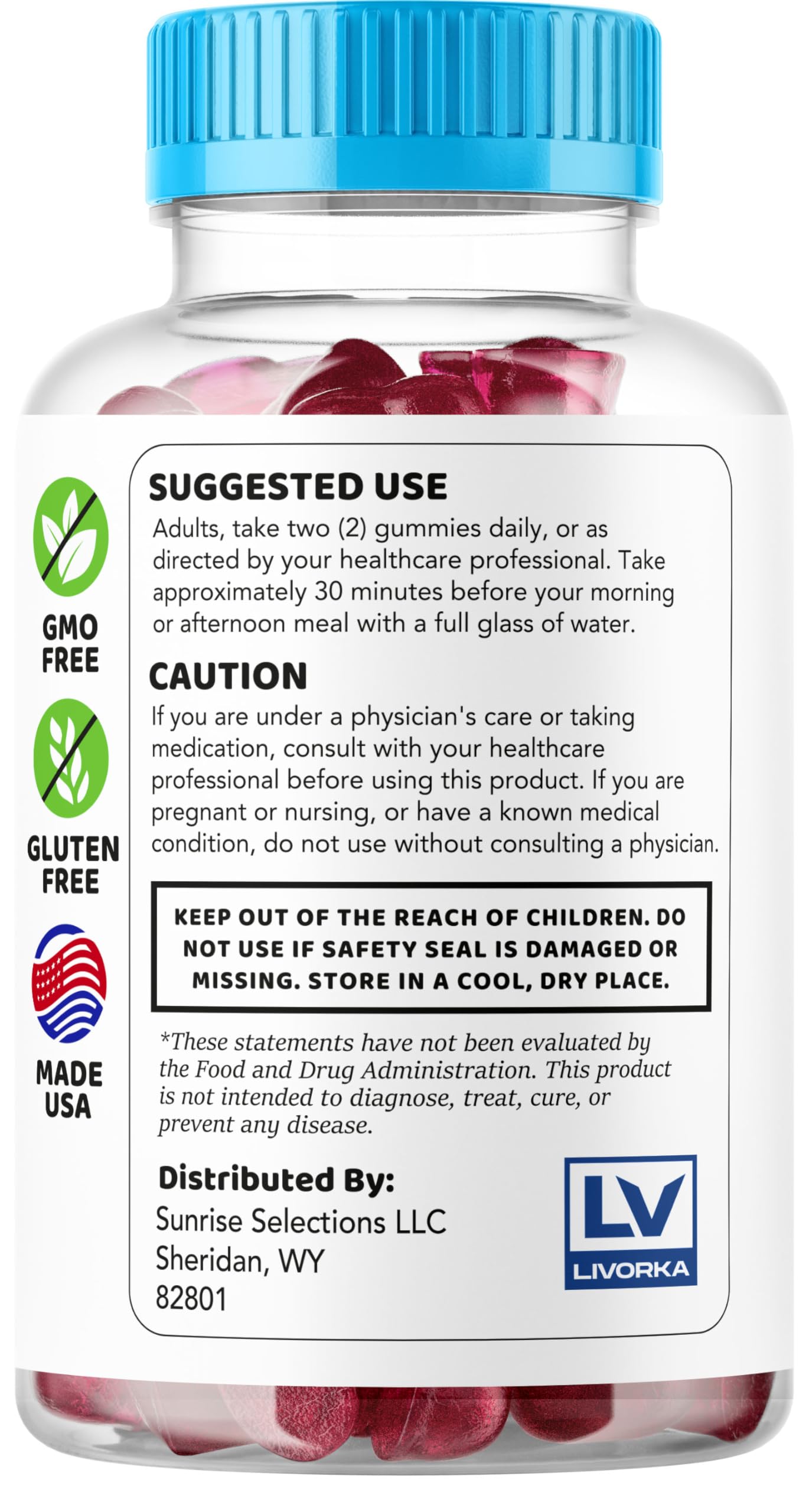 LIVORKA Thrust Maxx label detail highlights two-month supply.