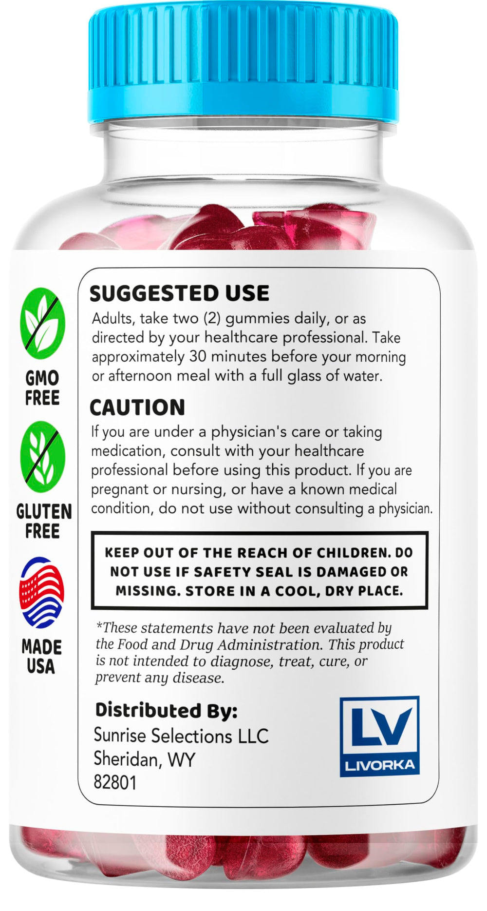 LIVORKA Thrust Maxx label detail highlights two-month supply.