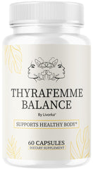 LIVORKA ThyraFemme Balance bottle with capsules supports daily female wellness.