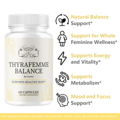LIVORKA ThyraFemme Balance label detail showing ingredients and formula.