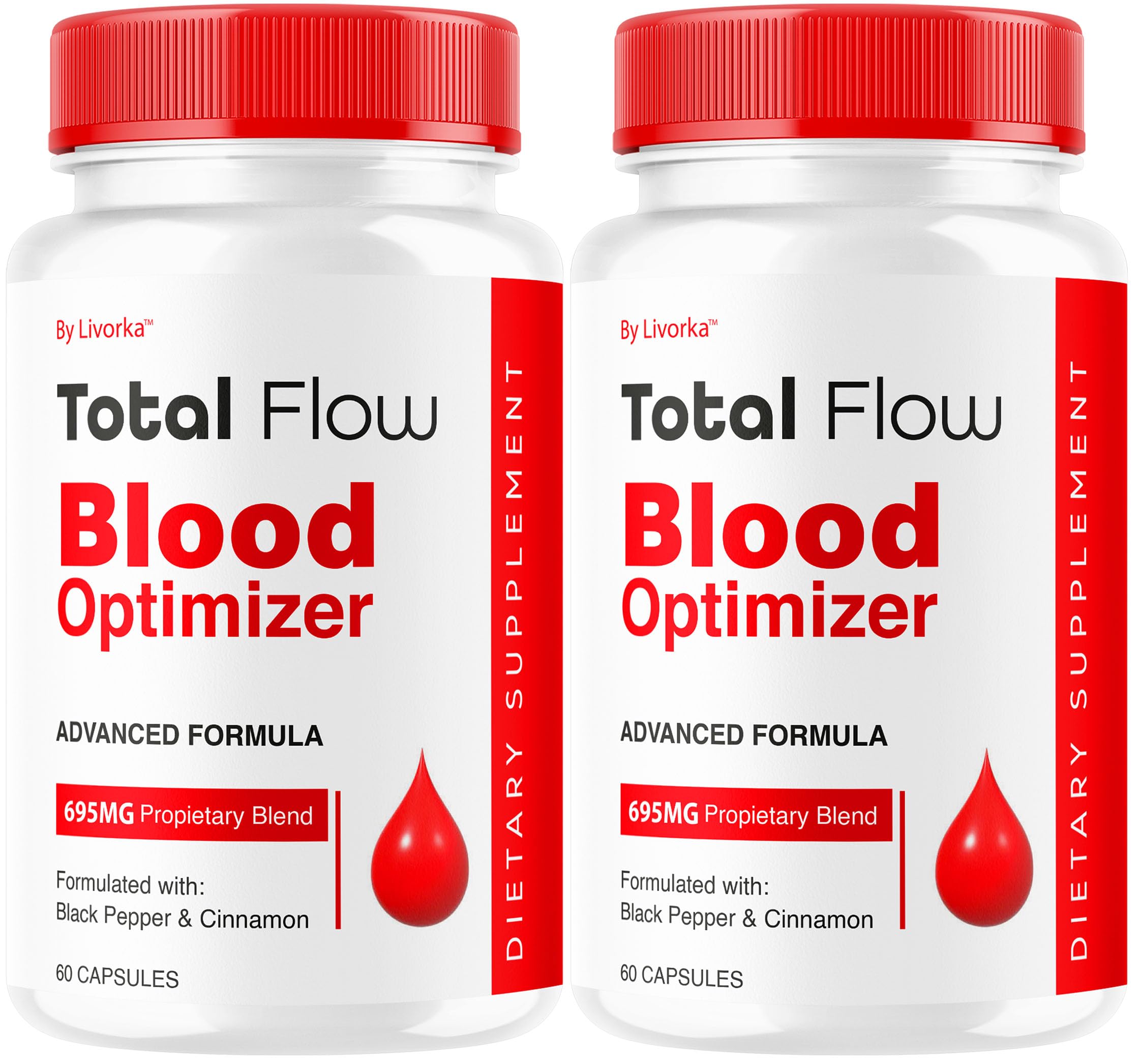 LIVORKA Total Flow bottle front with 2-pack for daily wellness support