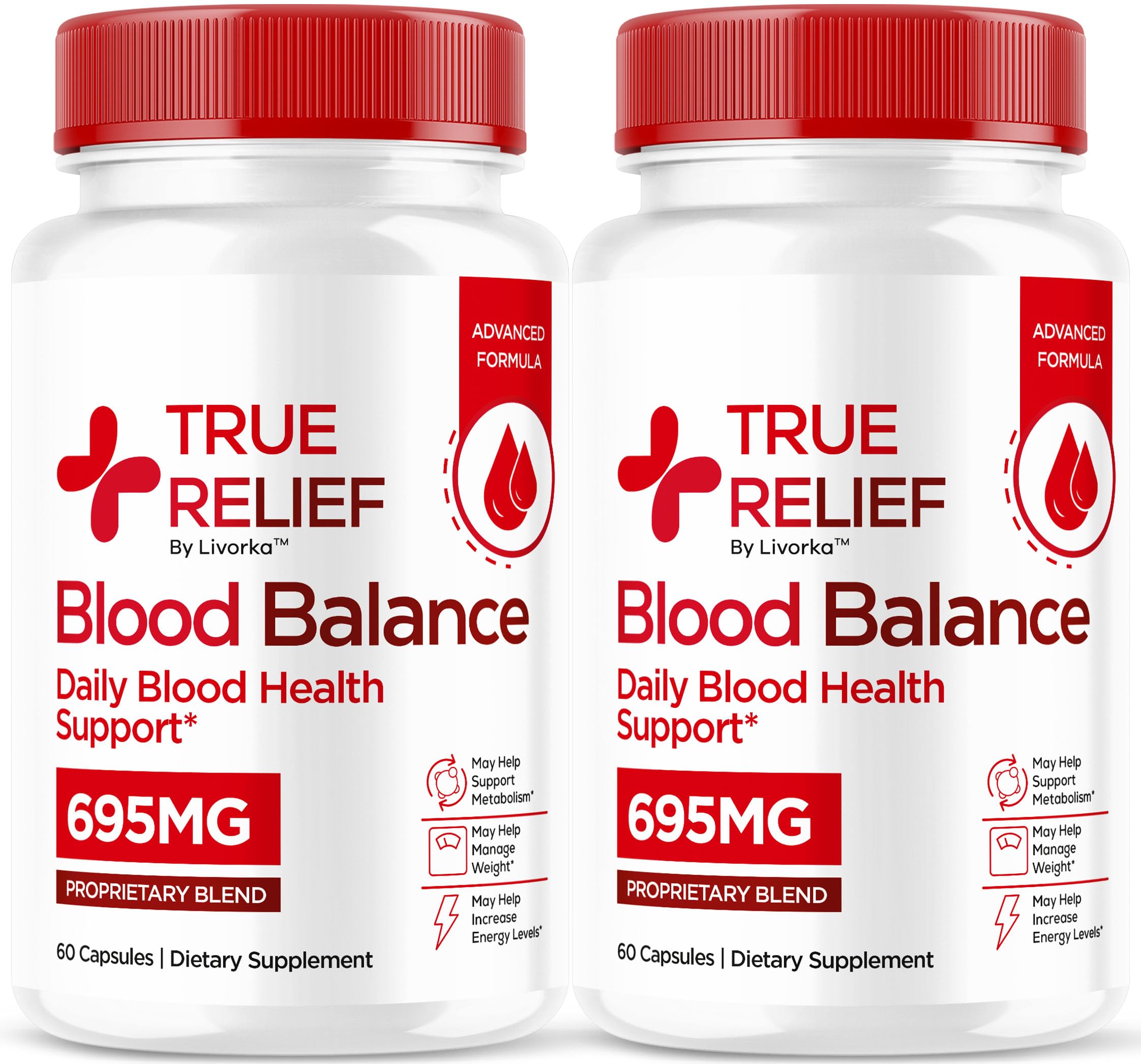 LIVORKA True Relief bottle front shows a premium all-natural wellness formula for daily balance