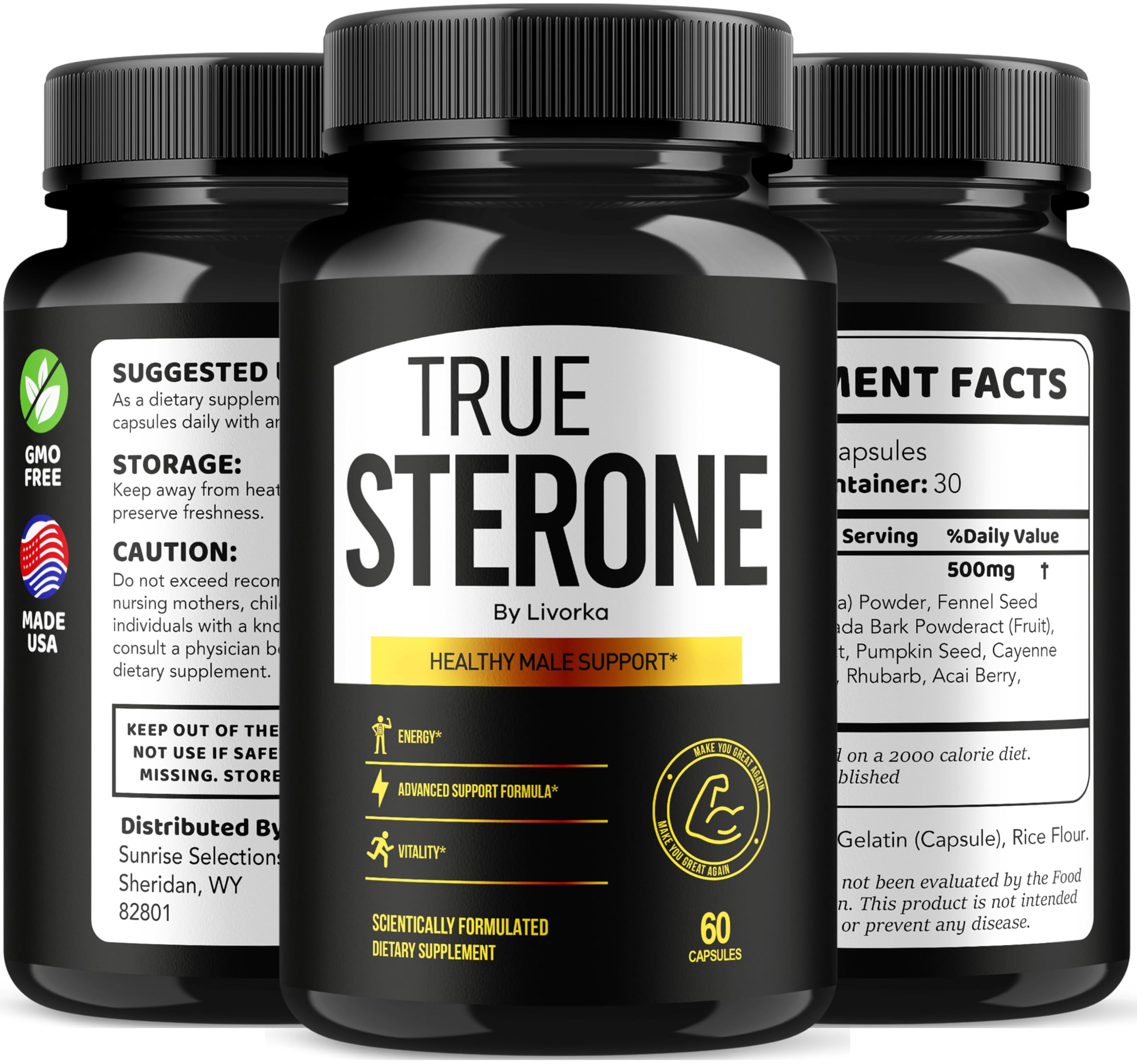 LIVORKA True Sterone label detail highlights branding and usage notes.