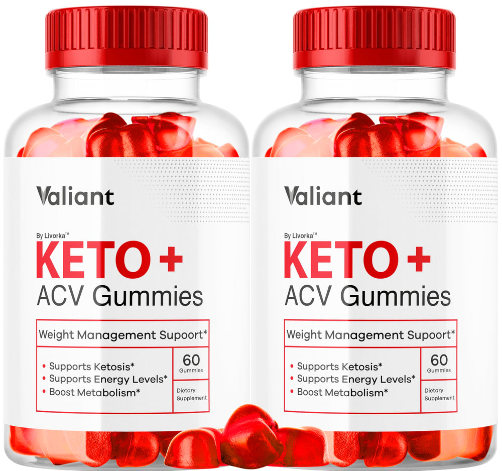 LIVORKA Valiant Keto ACV Gummies bottle front showing apple cider vinegar formula