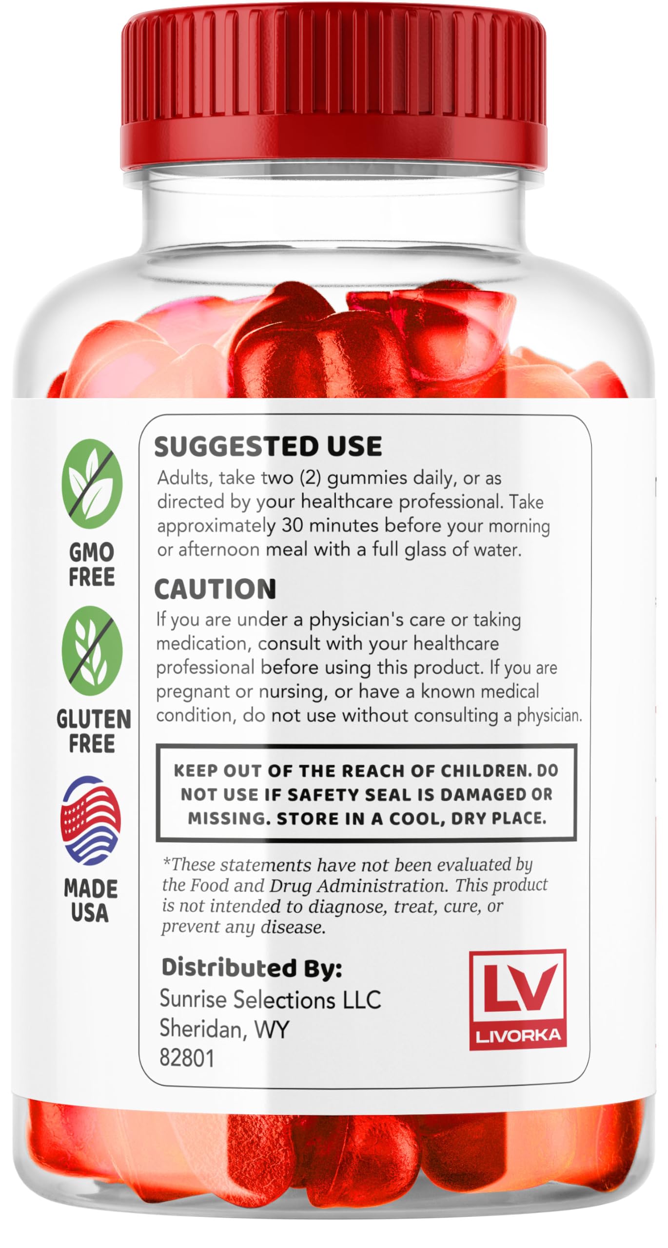 LIVORKA Valiant Keto ACV Gummies close-up of gummy texture