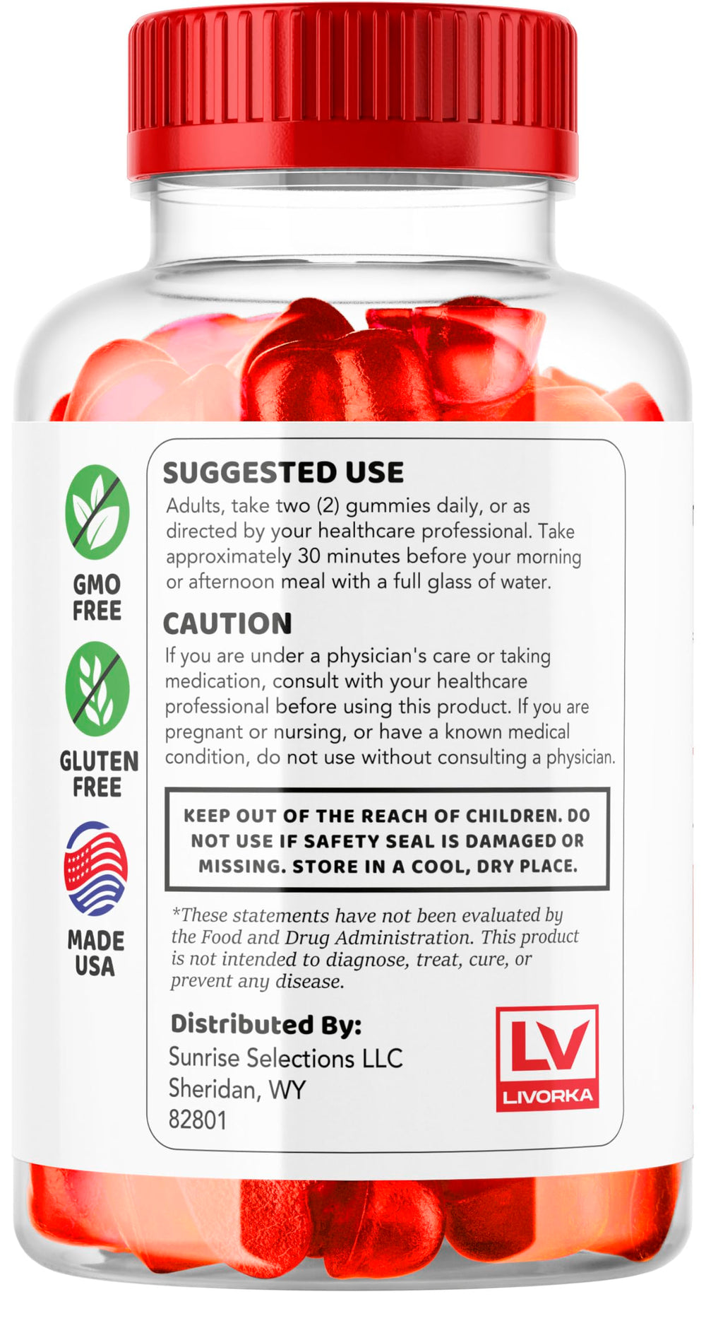 LIVORKA Valiant Keto ACV Gummies close-up of gummy texture