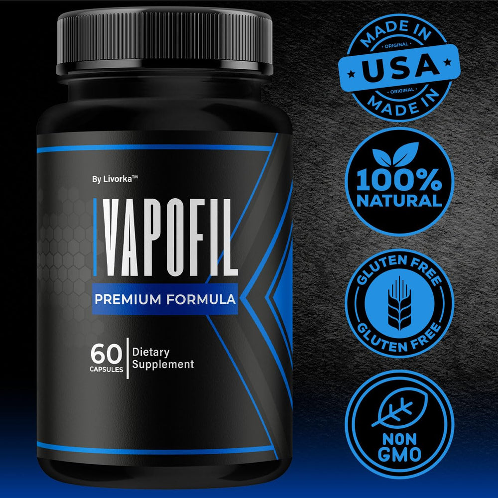 Poured Vapofil capsules from bottle for daily supplementation.