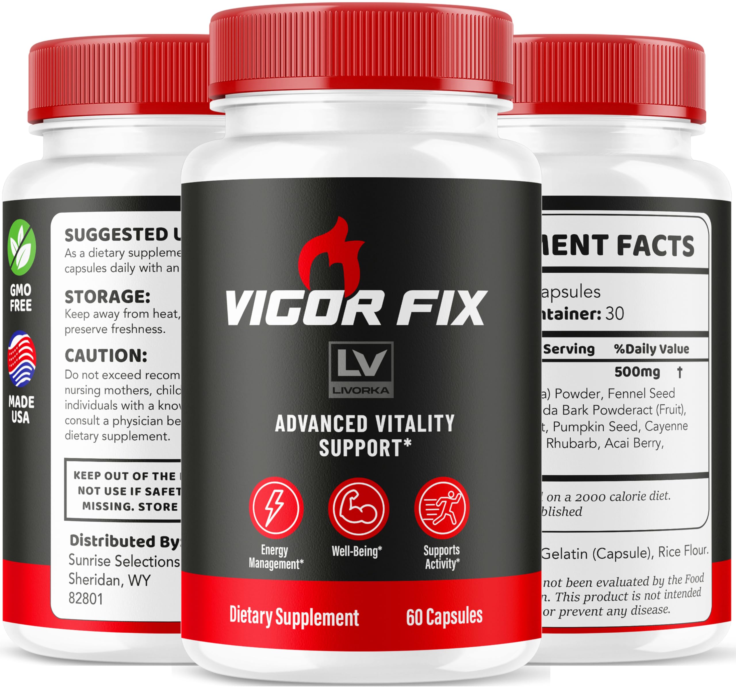 LIVORKA Vigor Fix packaged set communicates value and accessibility.
