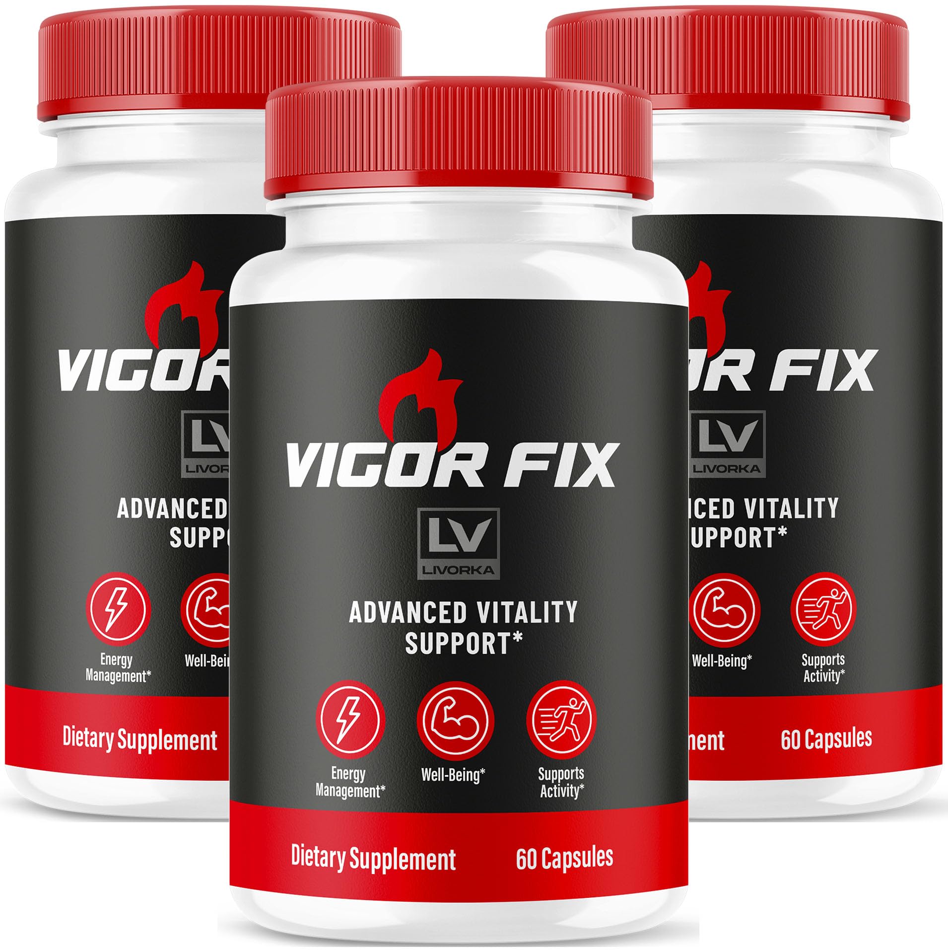 LIVORKA Vigor Fix pills pack front supports a daily wellness routine.