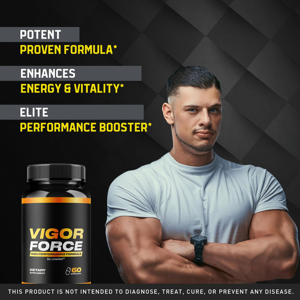 Close-up of Vigor Force capsules highlighting compact daily use