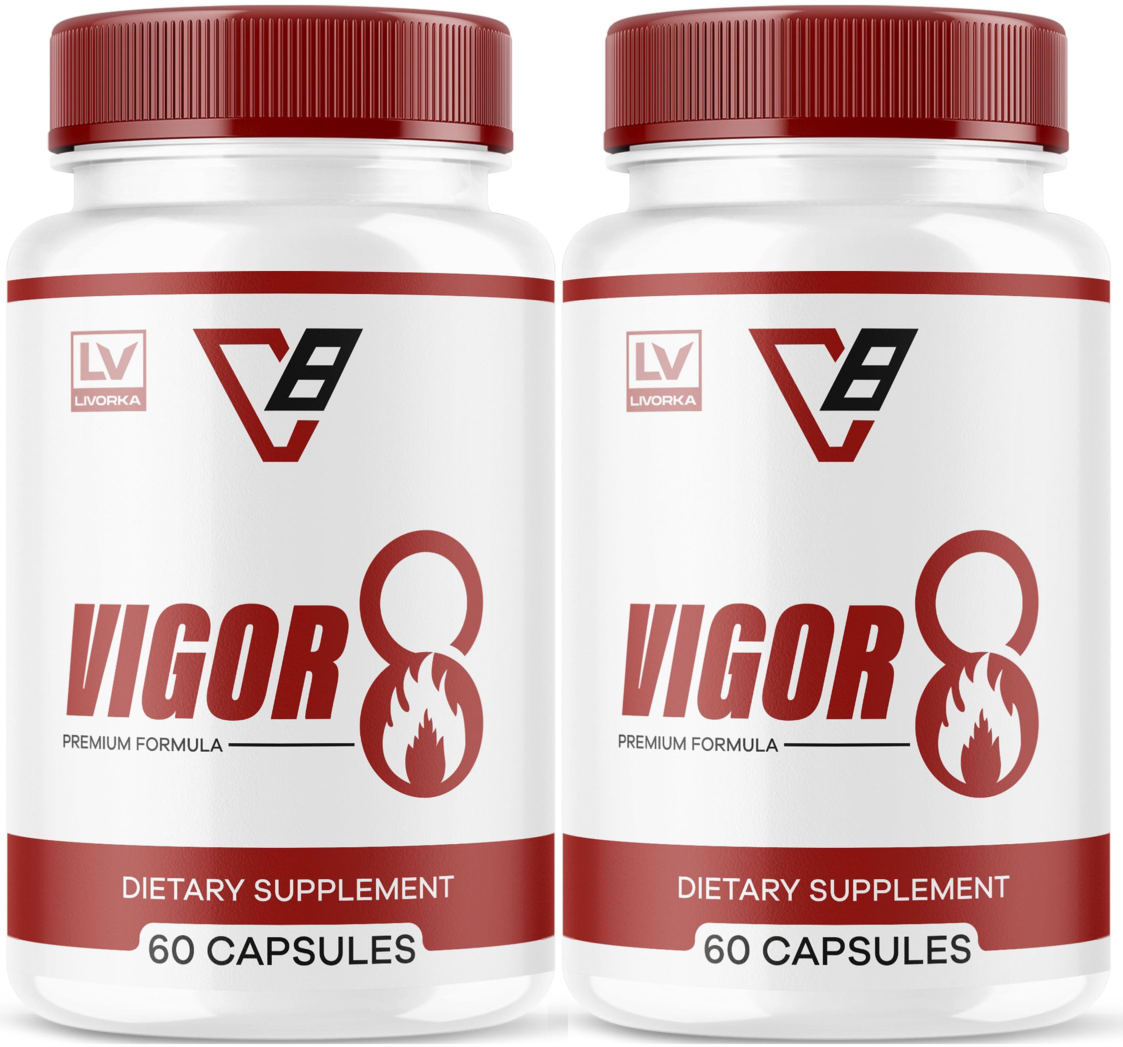 LIVORKA Vigor 8 bottle front view showing capsules for daily energy support