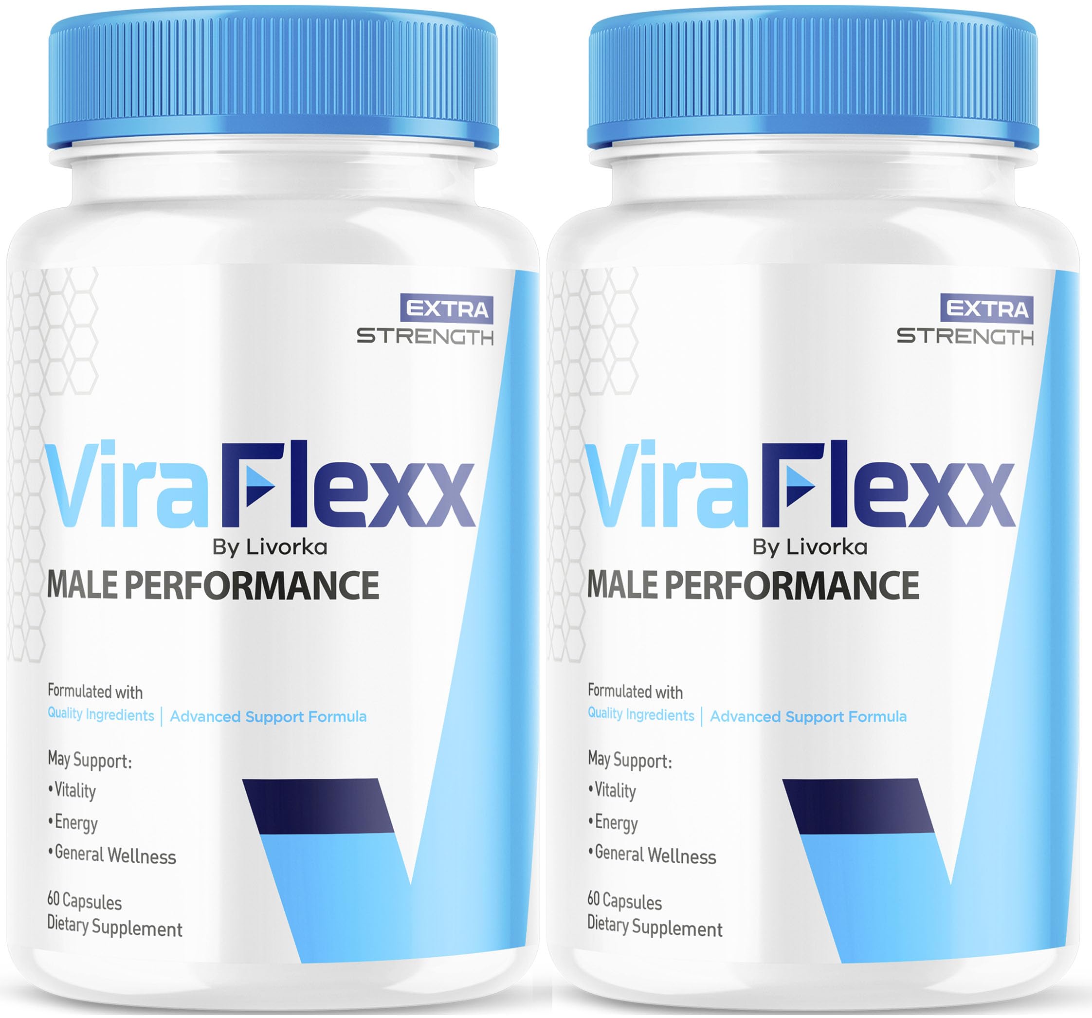 LIVORKA ViraFlexx Pro bottle closeup for daily male wellness support.