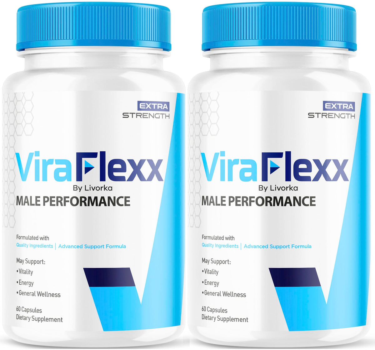LIVORKA ViraFlexx Pro bottle closeup for daily male wellness support.