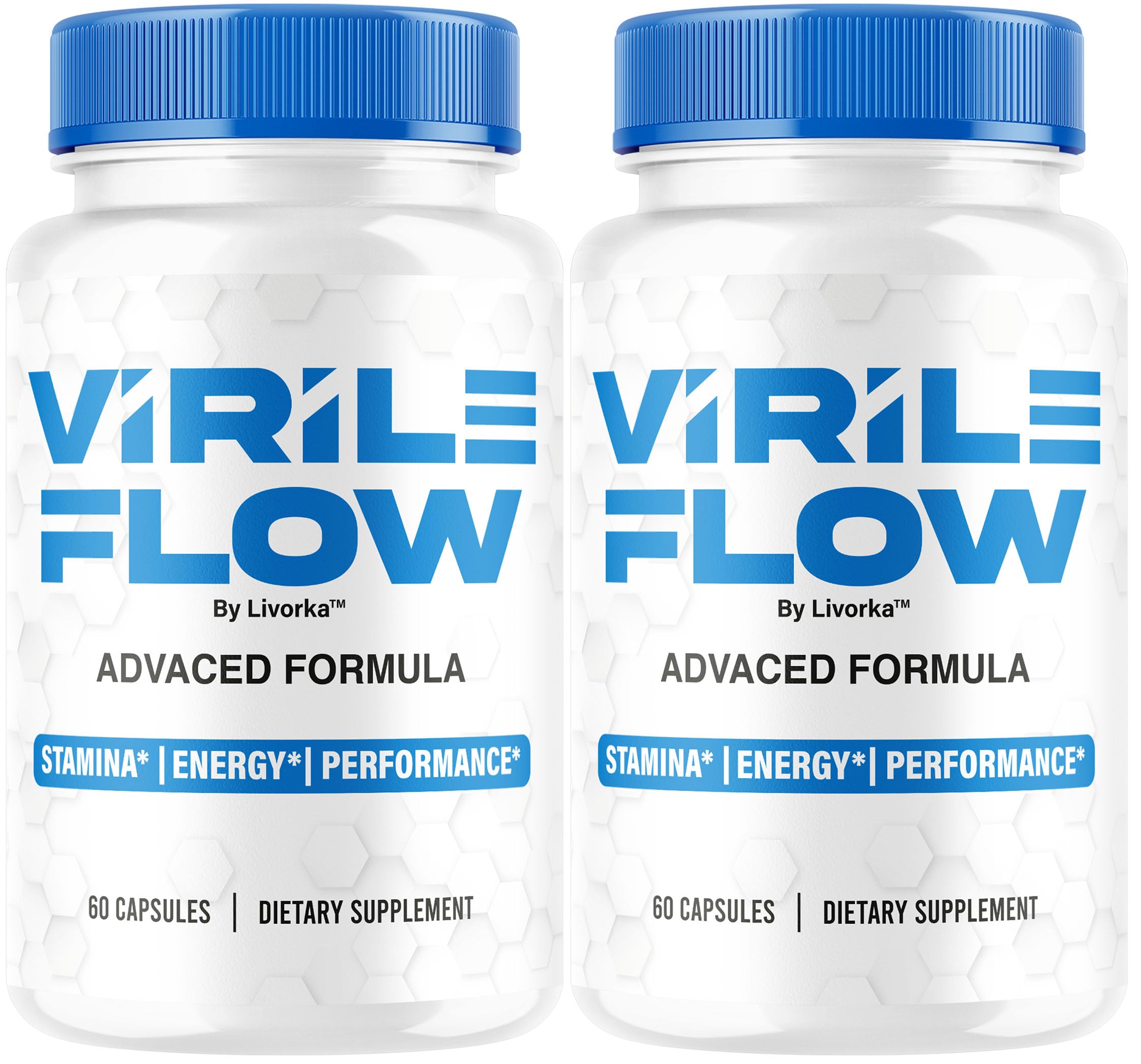 LIVORKA Virile Flow bottle front, sleek packaging for daily vitality support