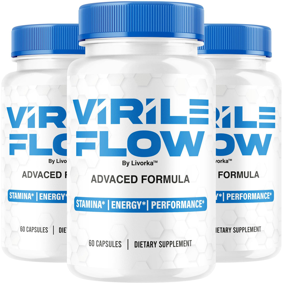 LIVORKA Virile Flow original capsules bottle supports daily vitality.