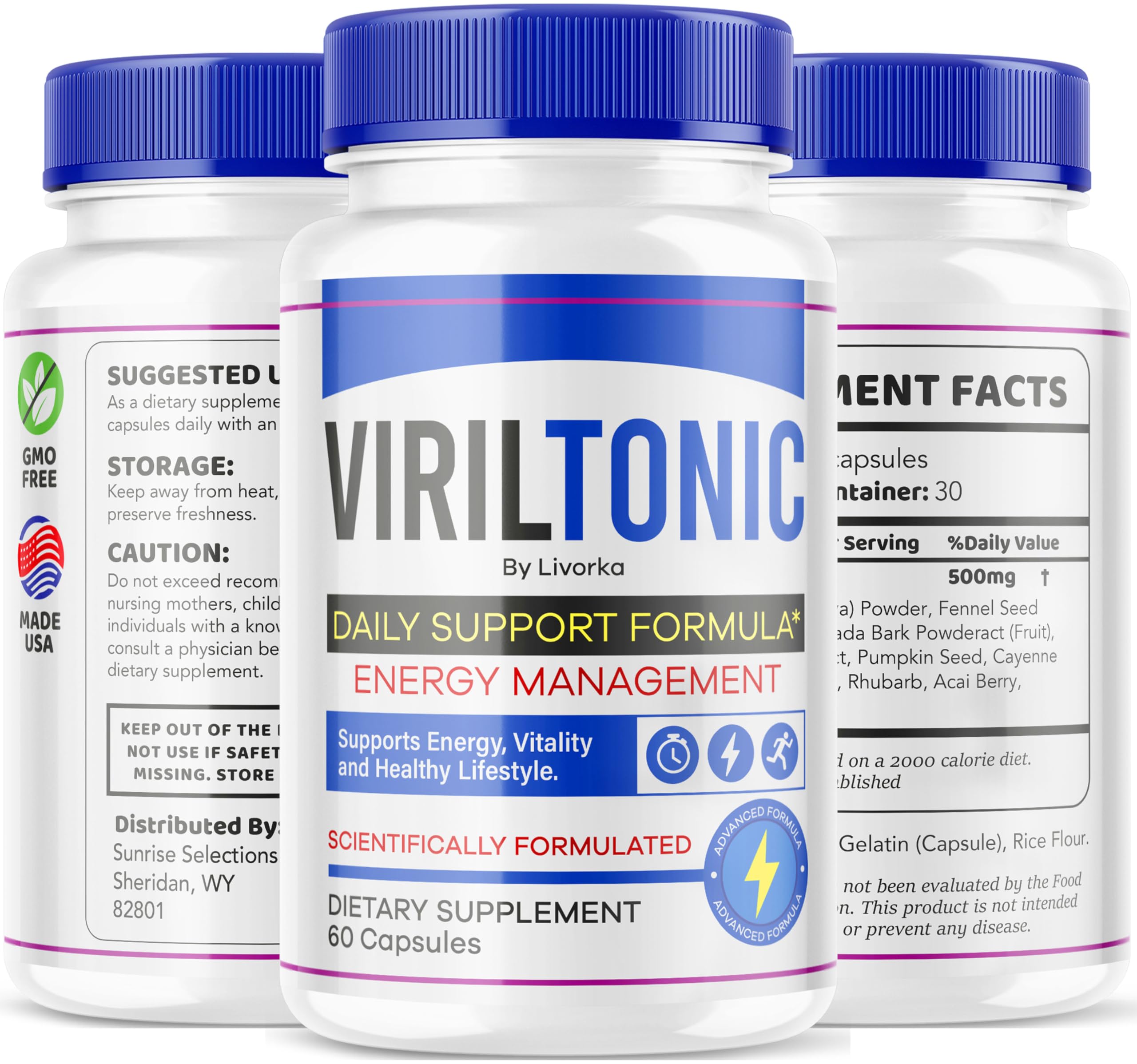 LIVORKA Viriltonic daily dose setup on a clean surface.