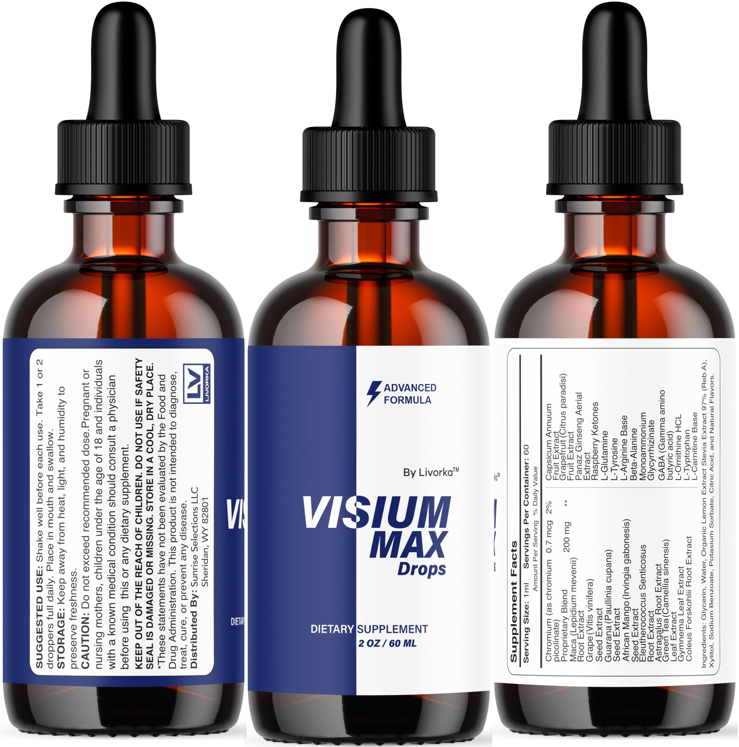 LIVORKA Visium Max Drops three-bottle set ready to use