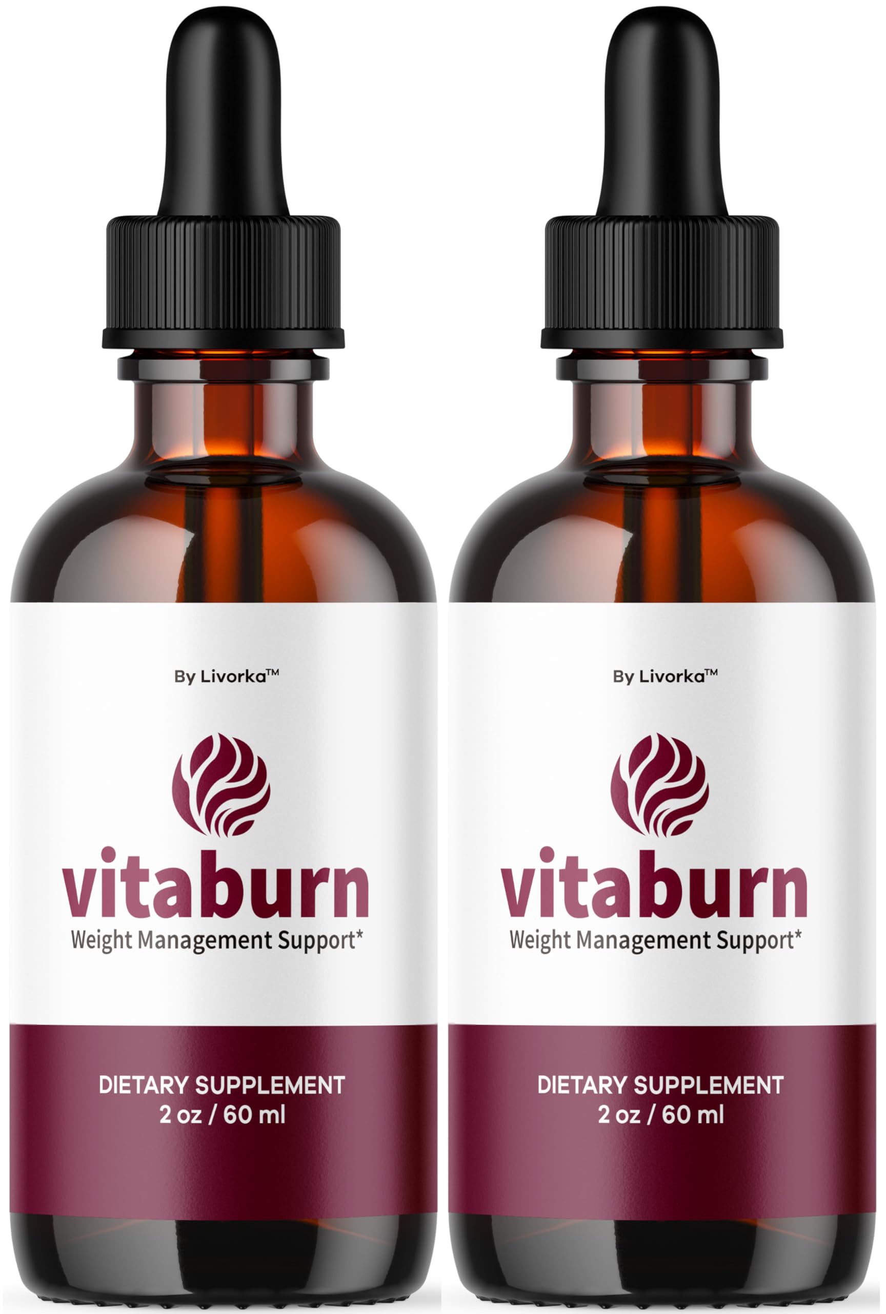 LIVORKA Vitaburn drops bottle and ingredient label for daily wellness.