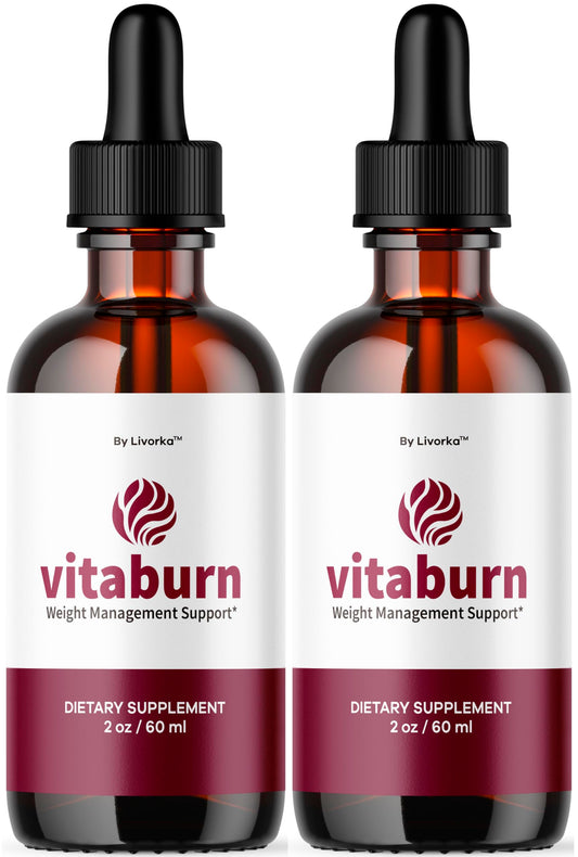 LIVORKA Vitaburn drops bottle and ingredient label for daily wellness.