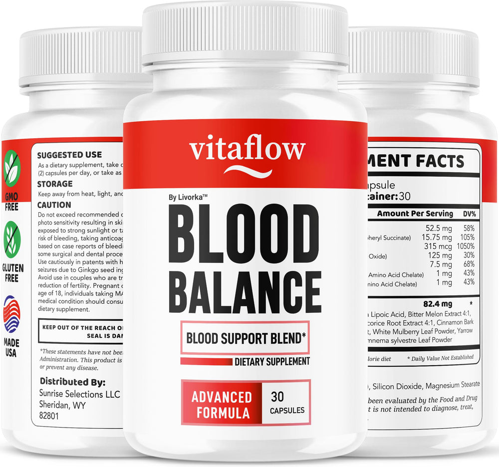 LIVORKA VitaFlow Balance bottle rests on a kitchen counter for daily use.