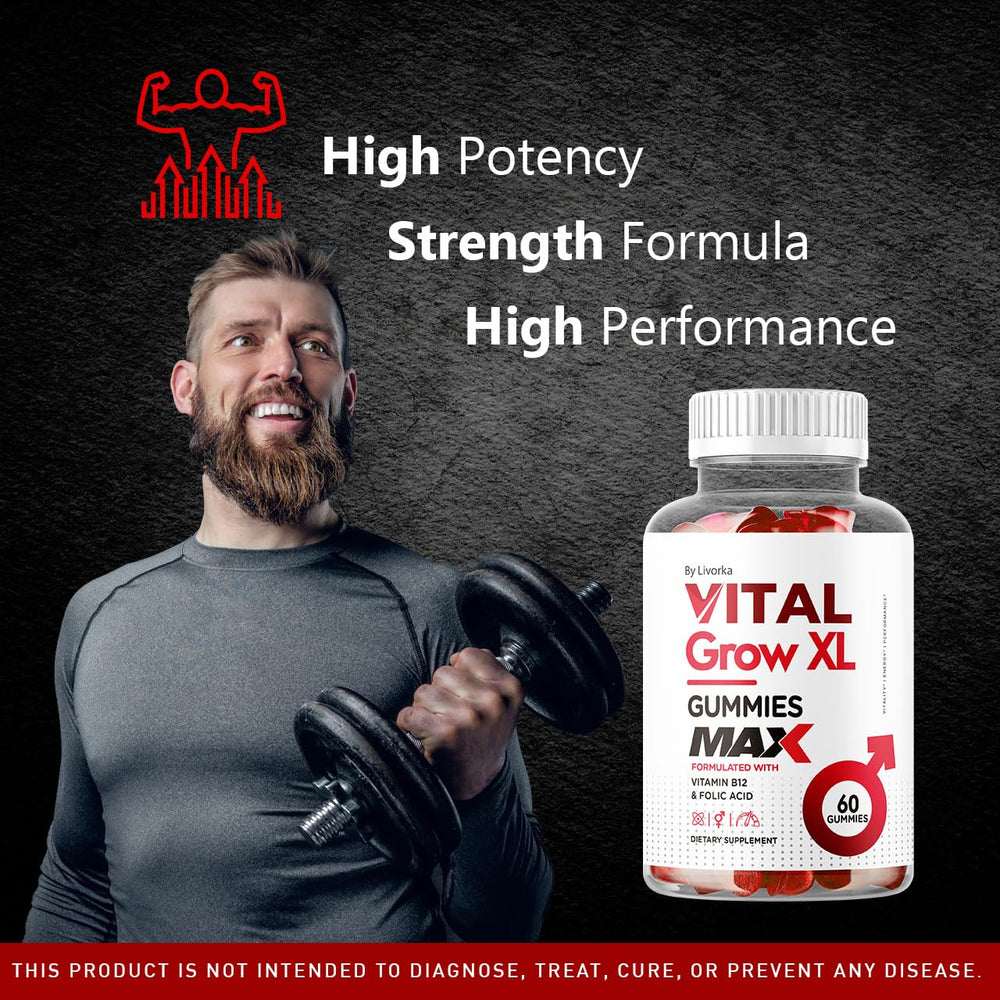 Vital Grow XL bottle nutrition label highlights vegan non-GMO formula
