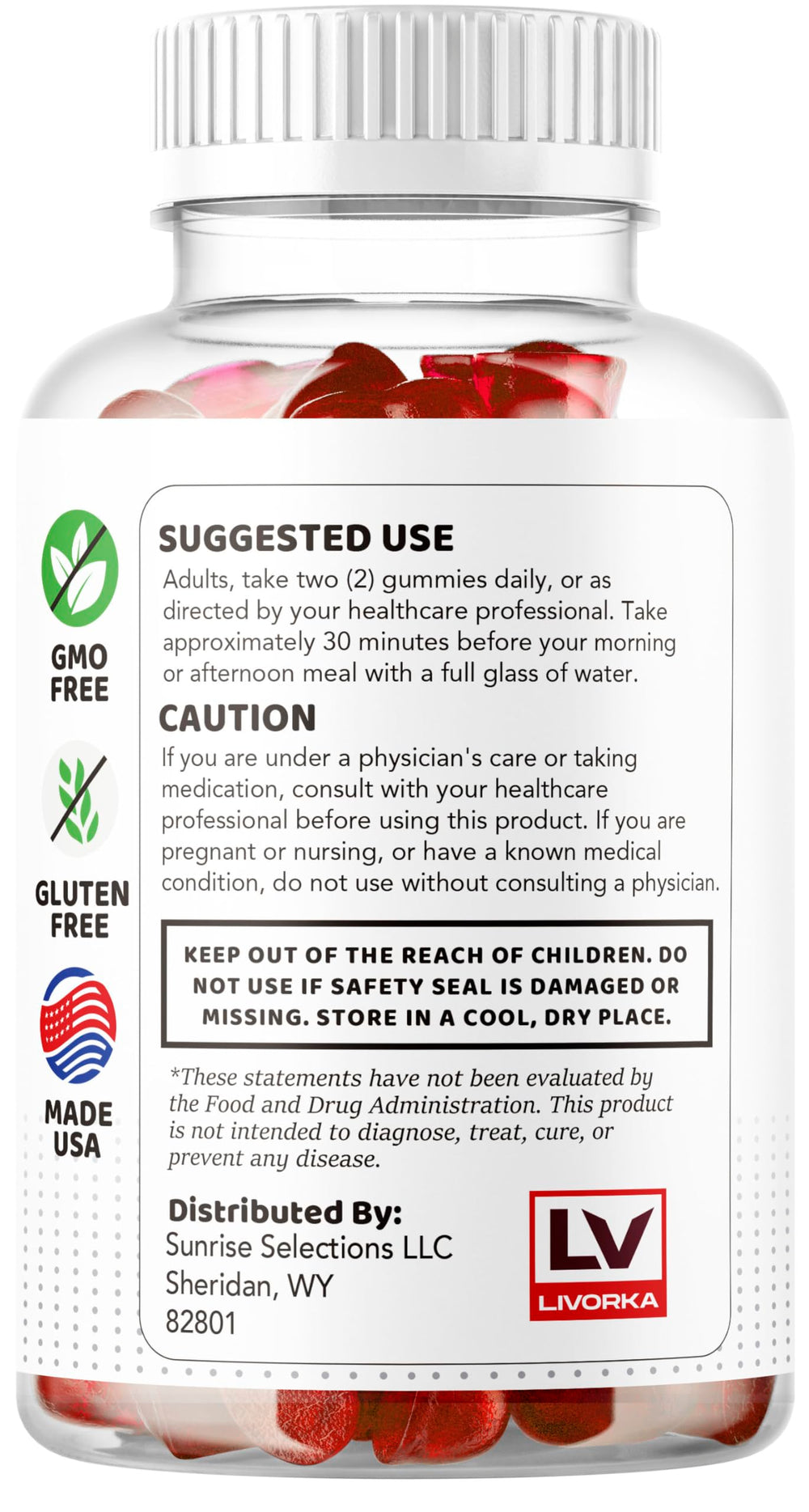 Graphic showing natural ingredients behind LIVORKA Vital Grow XL gummies.