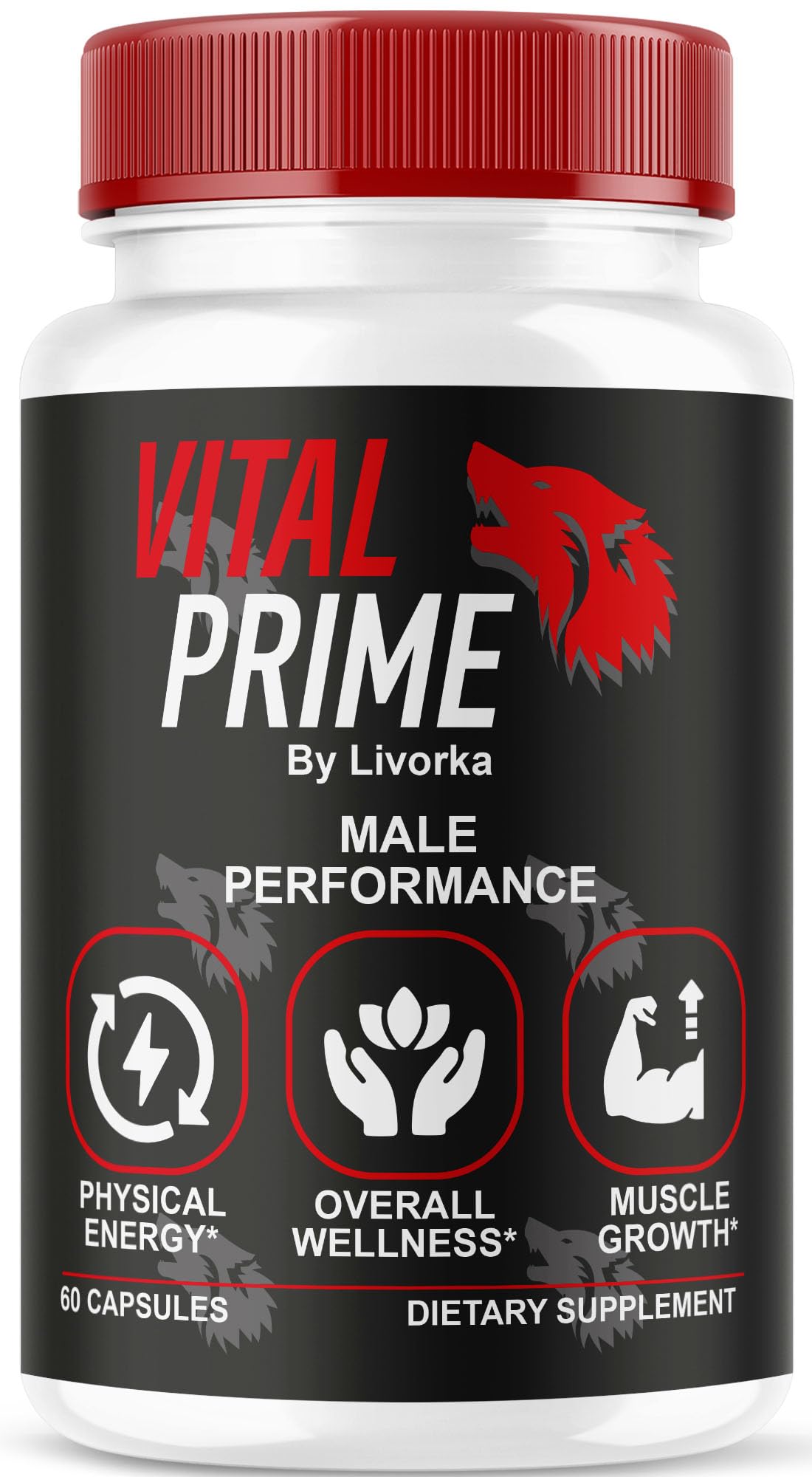 LIVORKA Vital Prime bottle front for daily vitality support on the go.