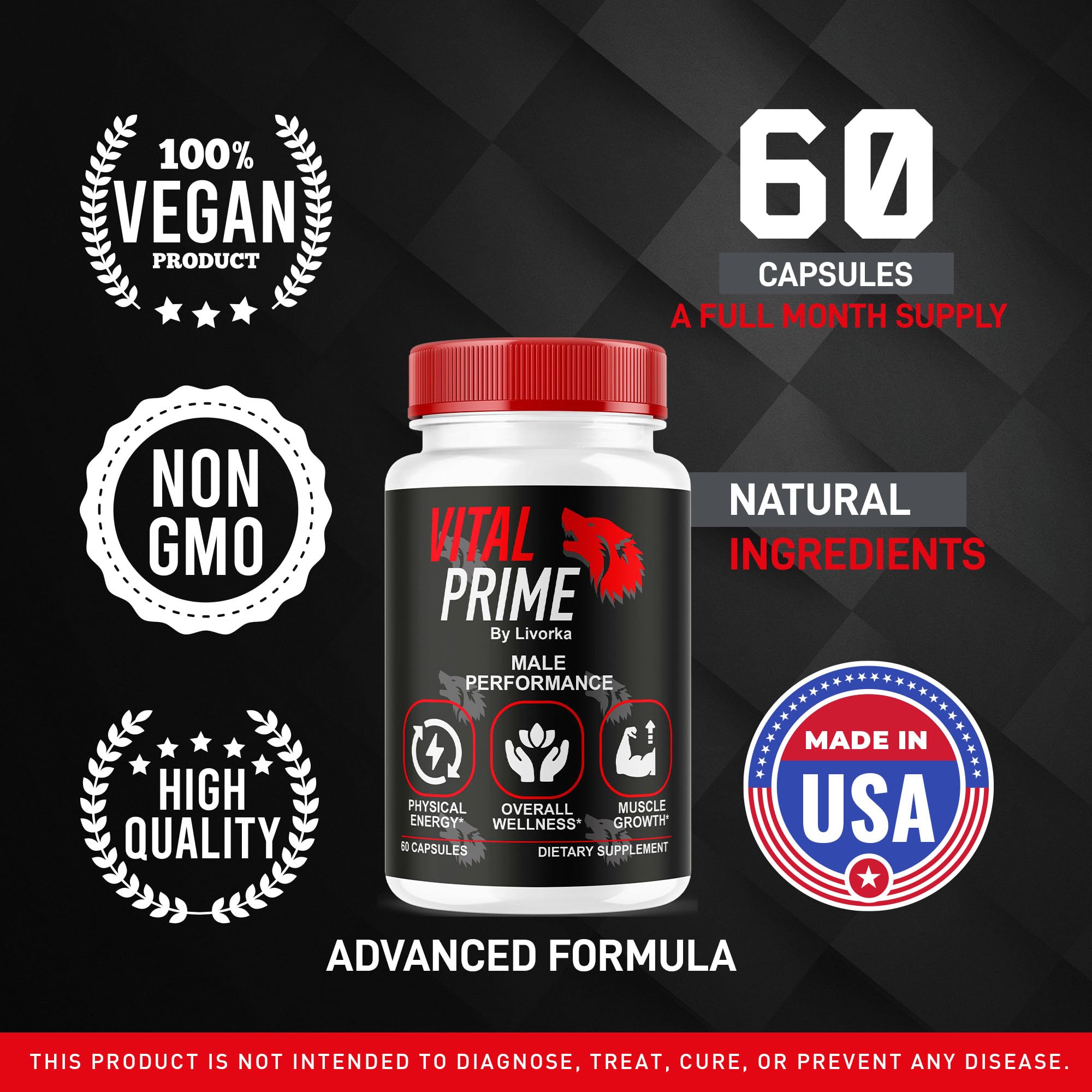 LIVORKA Vital Prime label detail highlighting ingredient transparency.