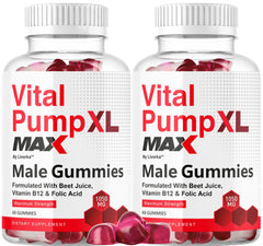 LIVORKA Vital Pump XL Max bottle front showing daily energy gummies