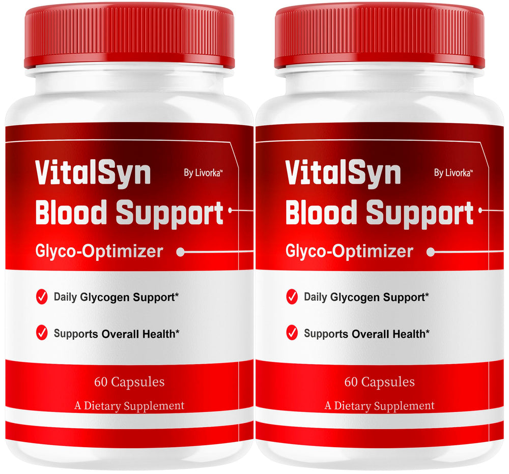 LIVORKA Vitalsyn Blood Support bottle front view for daily wellness routine.
