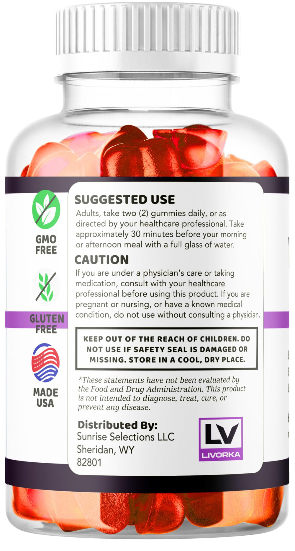 Lifestyle shot showing gummies next to a smoothie for routine wellness