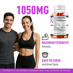 Gummies being poured from bottle for easy daily intake