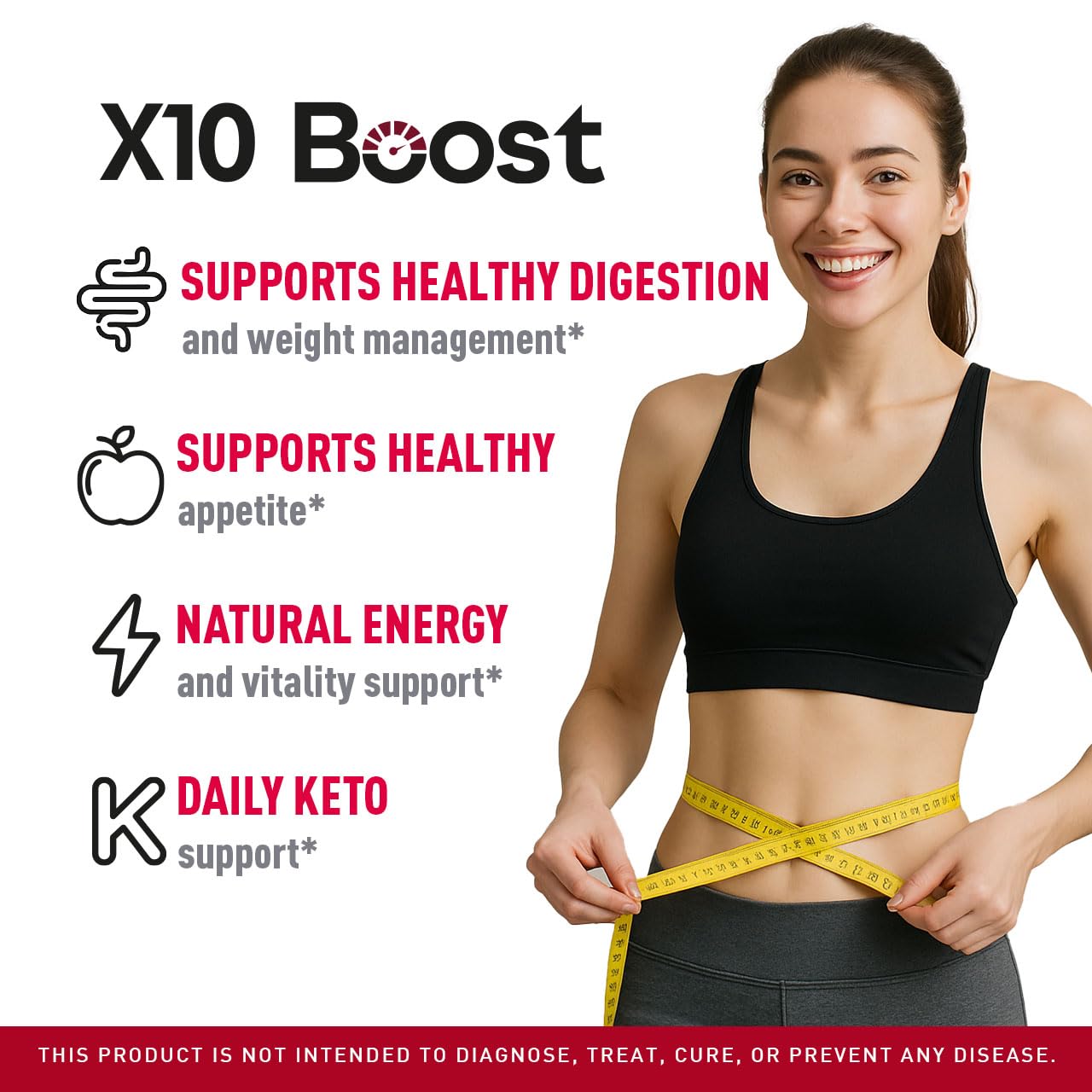 LIVORKA X10 Boost Keto ACV Gummies front label view highlighting advanced formula.