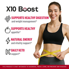 LIVORKA X10 Boost Keto ACV Gummies front label view highlighting advanced formula.