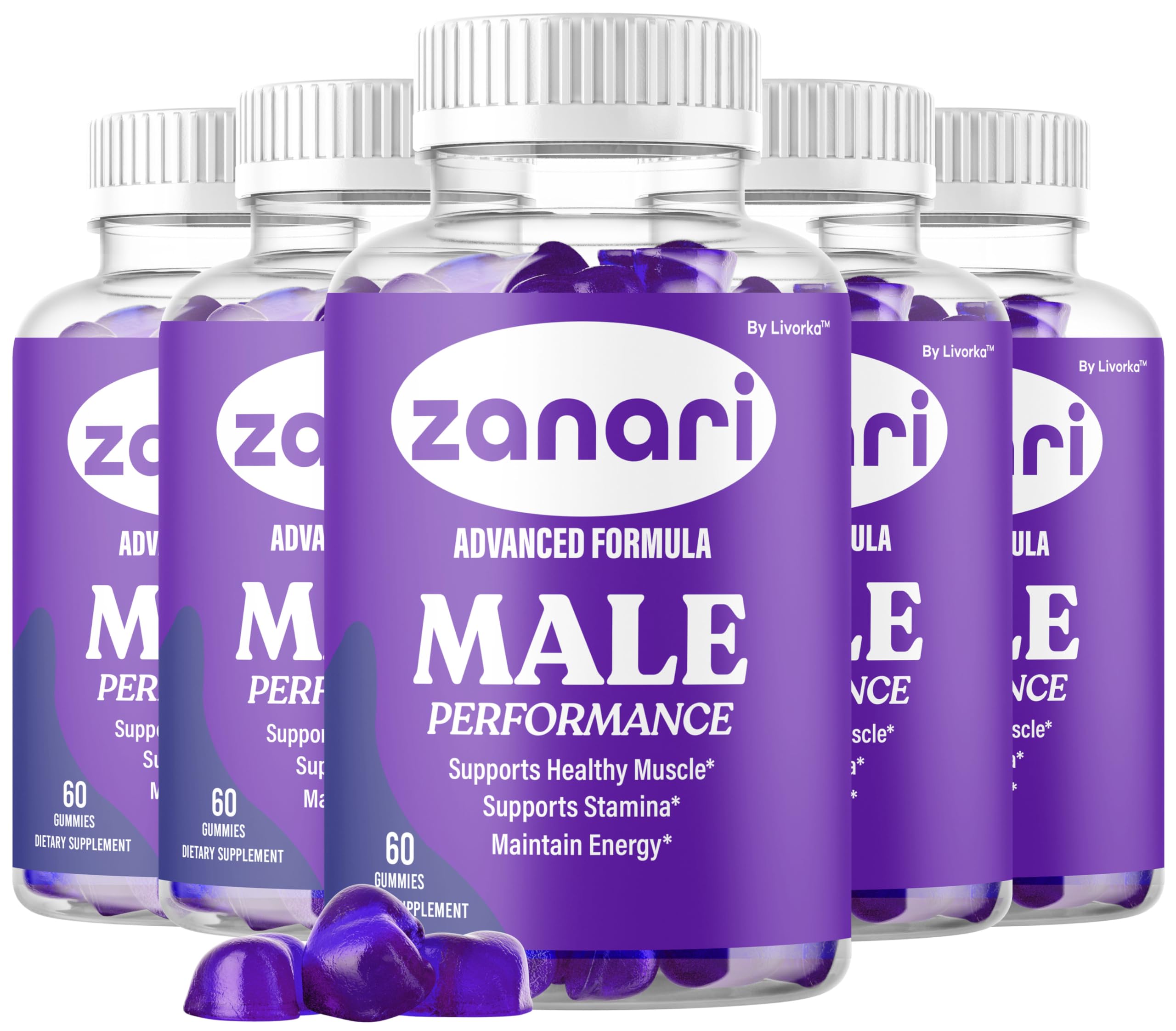 Livorka Zanari Gummies bottle front for daily energy support.
