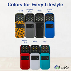 LivePure Leopard UV cleaner on bathroom surface for multi-surface disinfection.