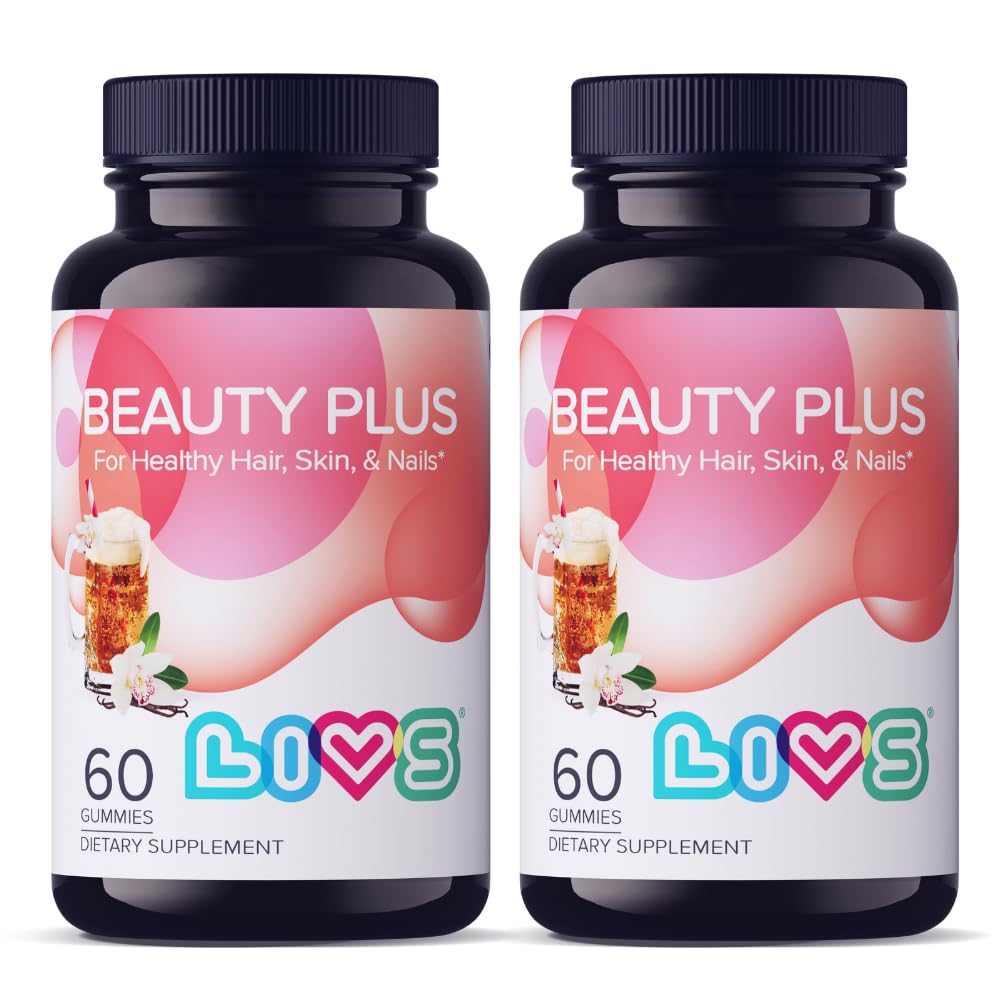 Livs Beauty Plus bottle front, clear branding for daily beauty support.