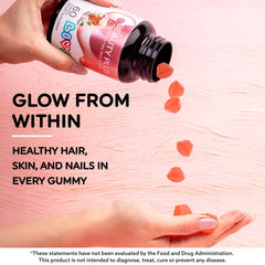 Livs Beauty Plus gummies close-up, chewy texture for convenient supplementation.