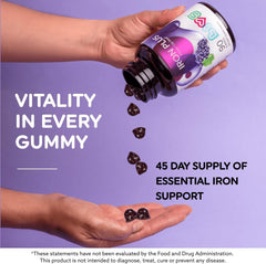 Close-up of chewy grape-textured LIVS gummies for kids