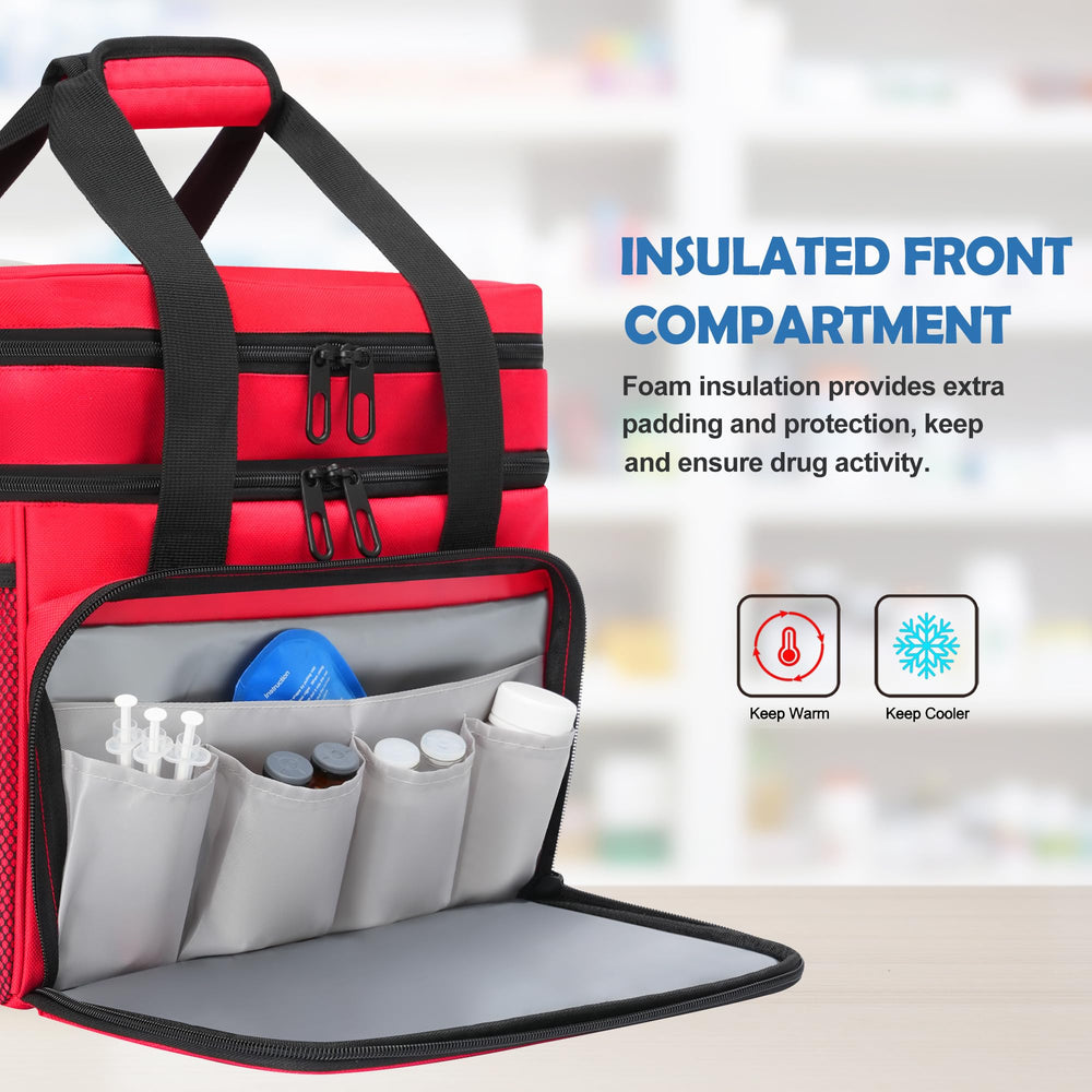 LIZSEN insulated pocket highlights padding for medications and cold packs