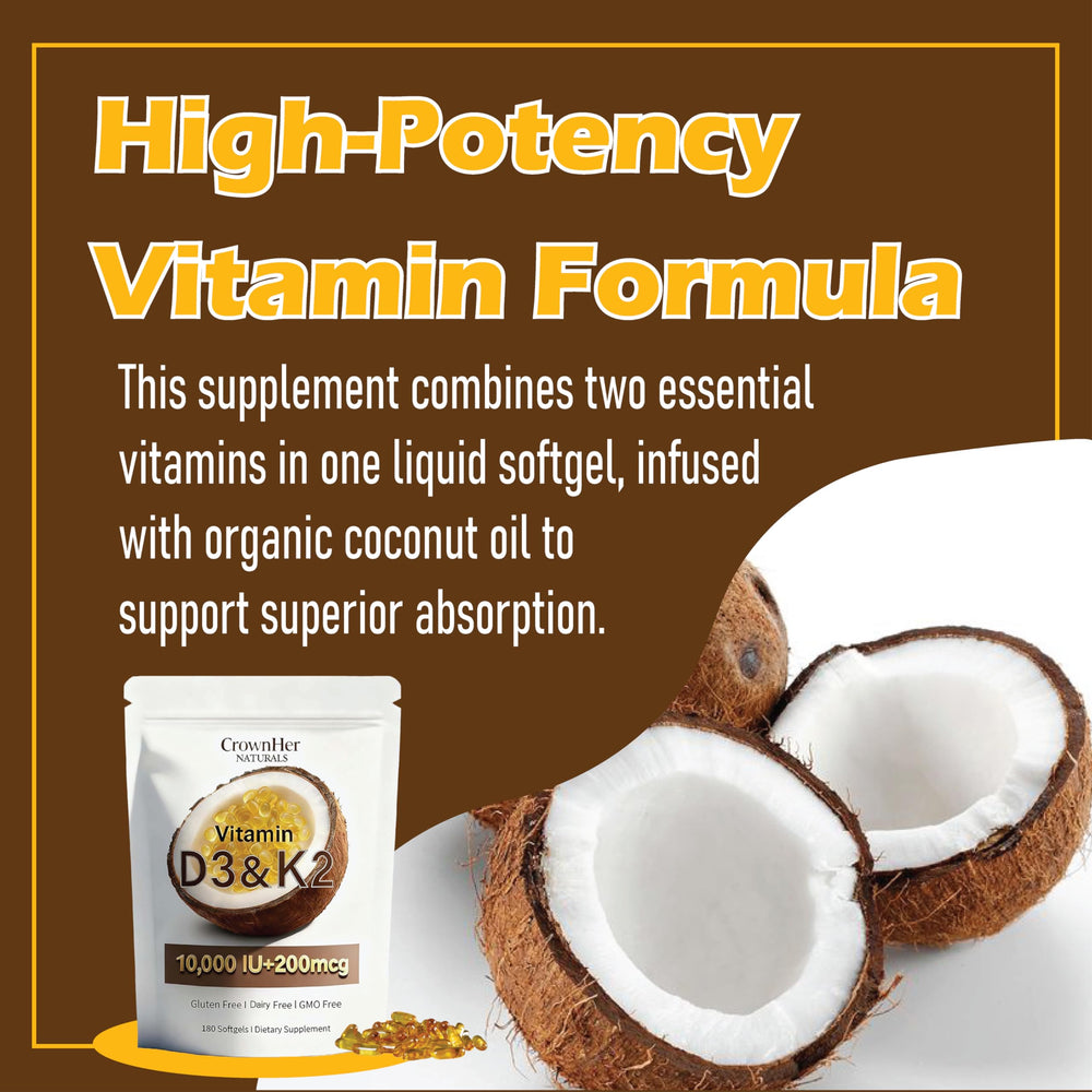 LKYCH CrownHer Naturals D3 K2 softgels close-up capsules ready for use