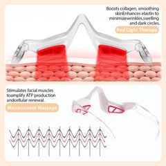 LKYEVCO 3D light therapy glasses hugging eye contours for even coverage.